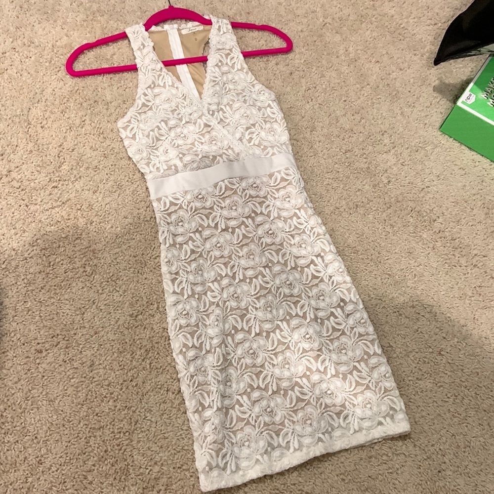 Soprano Cream Lace Bodycon Dress